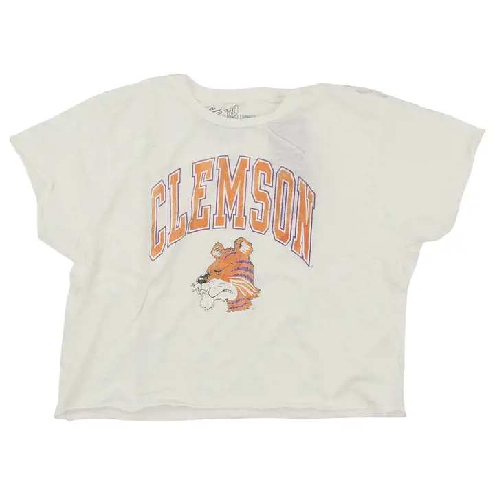 T-shirt court crème Clemson Tigers NCAA pour femme