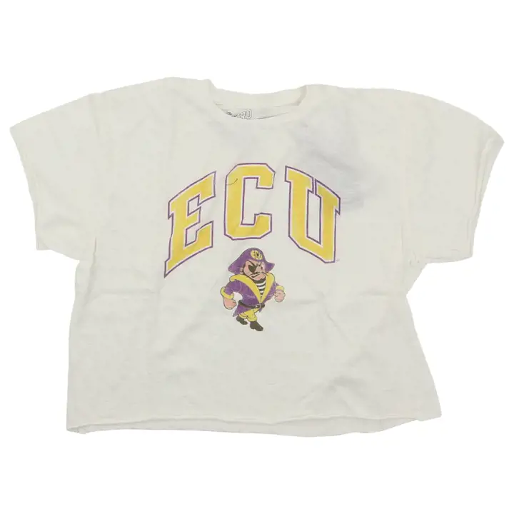 T-shirt court crème East Carolina Pirates NCAA pour femme