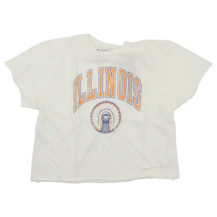 T-shirt court femme Illinois Fighting Illini NCAA crème