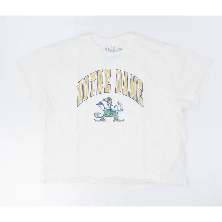 T-shirt court femme Notre Dame Fighting Irish NCAA crème