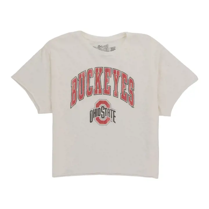 T-shirt court femme NCAA Buckeyes de l'Ohio State crème