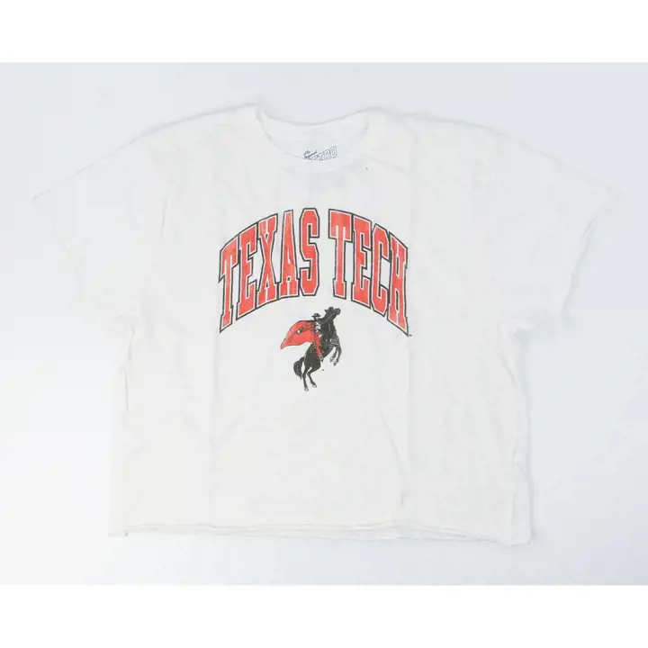 T-shirt court femme NCAA Texas Tech Red Raiders crème