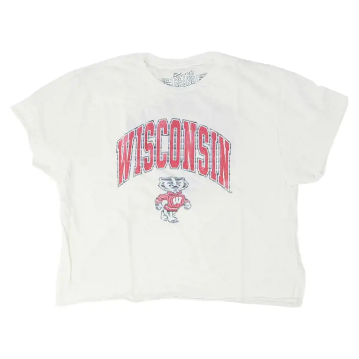 T-shirt court crème femme NCAA Wisconsin Badgers