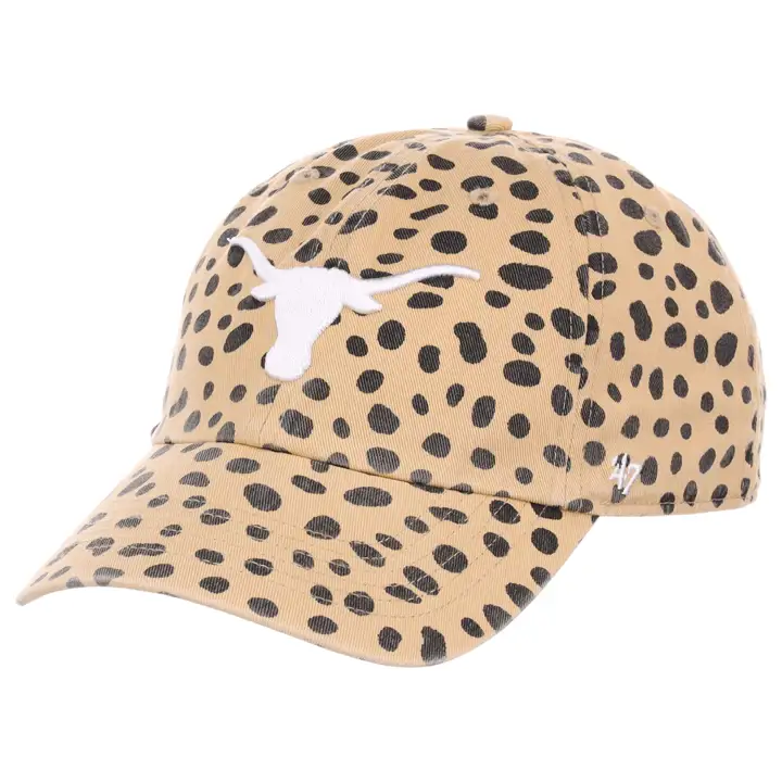Casquette Réglable Femme NCAA Texas Longhorns Cheetah Clean Up Tan/Noir
