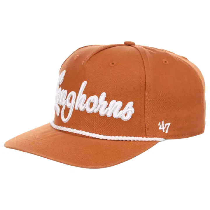 Texas Longhorns NCAA Casquette MVP '47 à visière incurvée (écritures en surplomb, orange/blanc)
