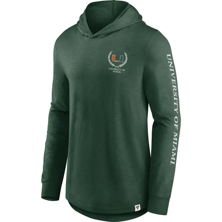 Sweat à capuche léger NCAA Slub Miami Hurricanes 22 GRN
