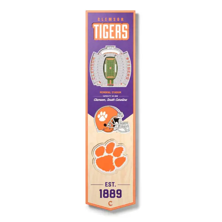 Clemson Tigers Bannière de stade 3D 8x32 You the Fan
