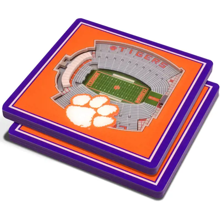 Clemson Tigers 3D StadiumView Coaster Vous le fan ast