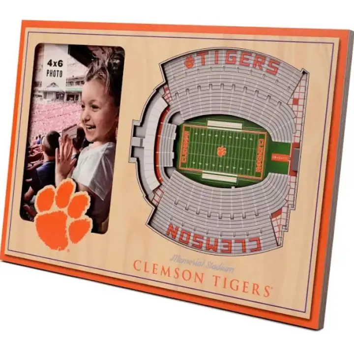 Clemson Tigers Cadre photo 3D StadiumView pour les fans