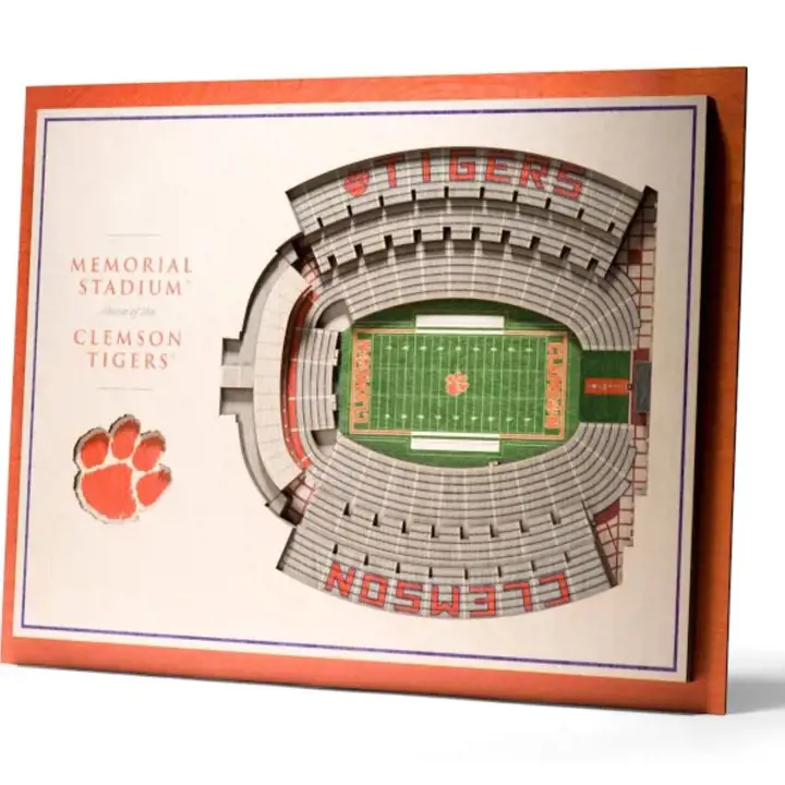 Tableau mural StadiumView 5 épaisseurs Clemson Tigers Pour les fans
