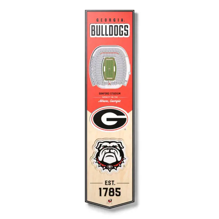 Georgia Bulldogs bannière de stade 3D 8x32 You the Fan ast