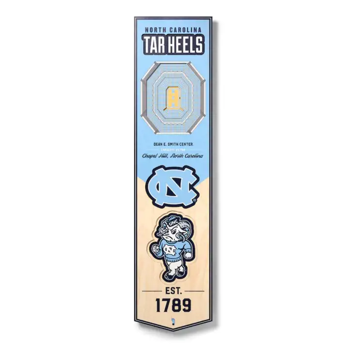 Bannière Stade 3D North Carolina Tar Heels 8x32 You the Fan