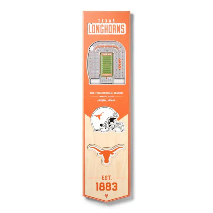 Bannière de stade 3D Texas Longhorns 8x32 You the Fan ast