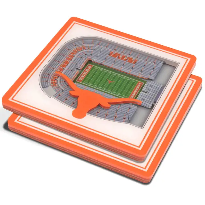 Sous-verre Texas Longhorns 3D StadiumView Vous le fan ast