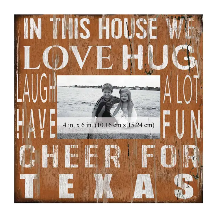 Cadre Texas Longhorns "Dans cette maison" - 10 x 10 po