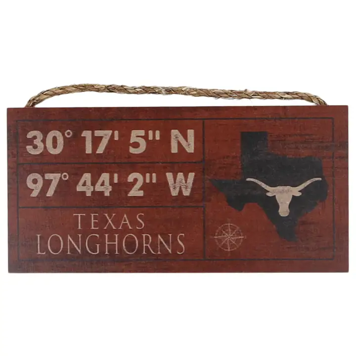 Panneau de coordonnées horizontales Texas Longhorns - 6 x 12 ast