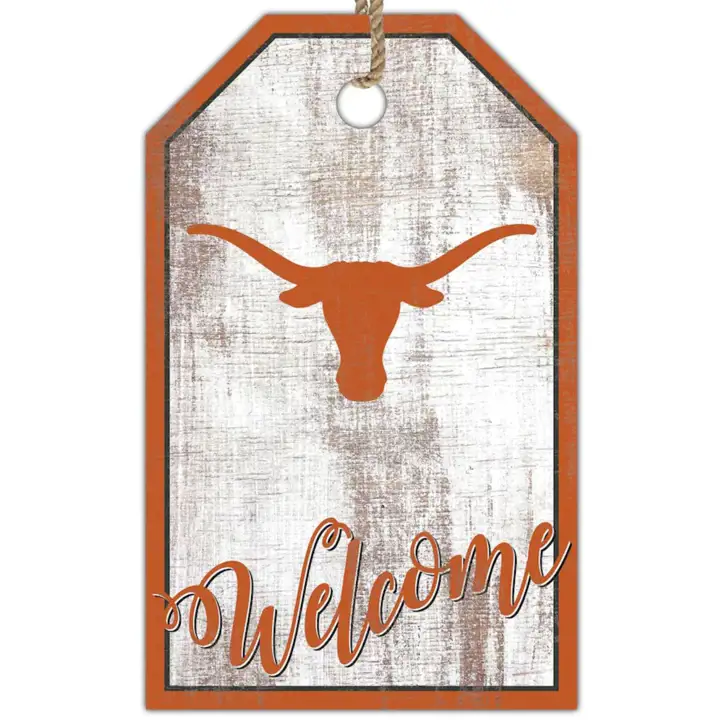 Étiquette d'équipe Texas Longhorns - 11 x 19 ast