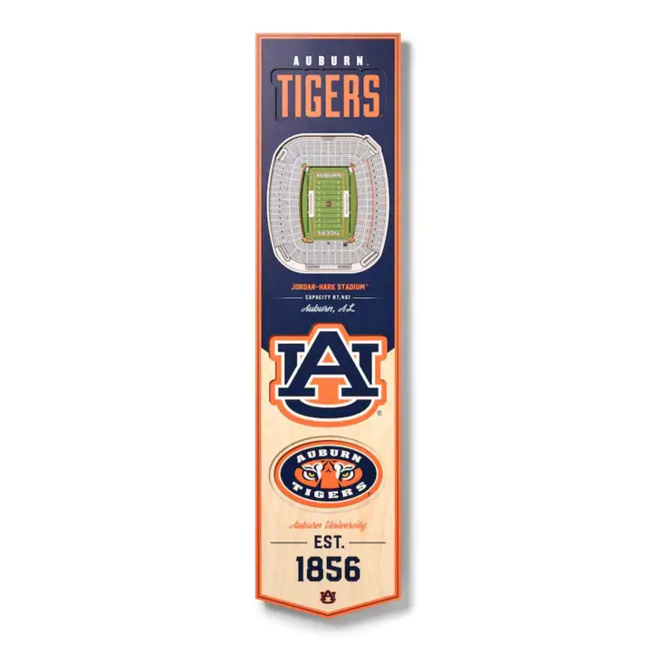 Bannière de stade 3D Auburn Tigers 8x32 You the Fan ast