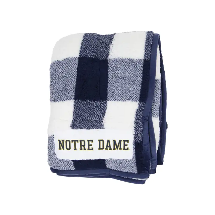 Notre Dame Fighting Irish Polaire à Carreaux Bleu Marine