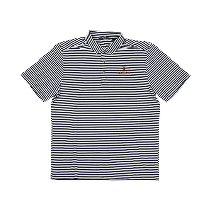 Polo rayé Virtue NCAA Illinois Fighting Illini MARINE/BLANC