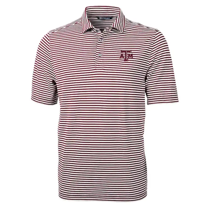 Polo Virtue Stripe NCAA Texas A&M Aggies MAR/WHT