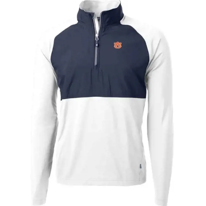 Haut 1/4 zippé color-block Auburn Tigers NCAA Virtue BLEU MARINE
