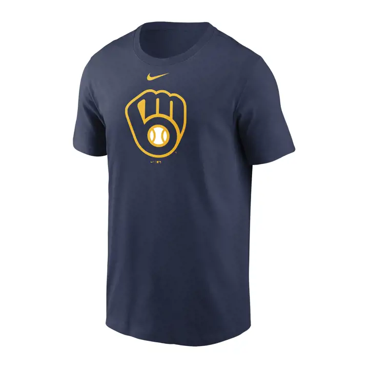 T-shirt Nike Swoosh Milwaukee Brewers MLB, MARINE