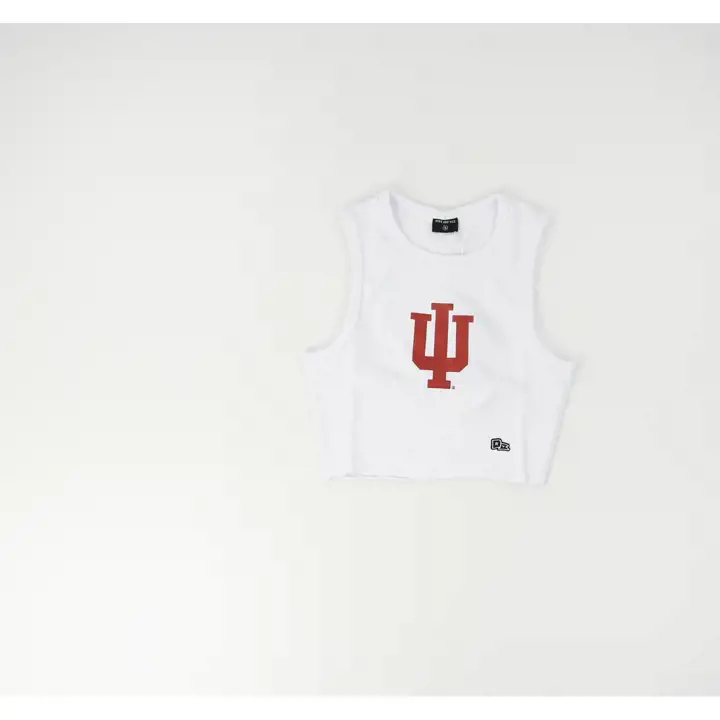 Débardeur court femme Indiana Hoosiers NCAA Hype & Vice, blanc