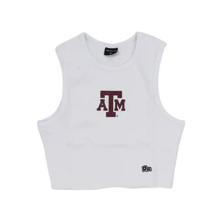 Texas A&M Aggies NCAA Women's Hype & Vice Cut Off Tank wht