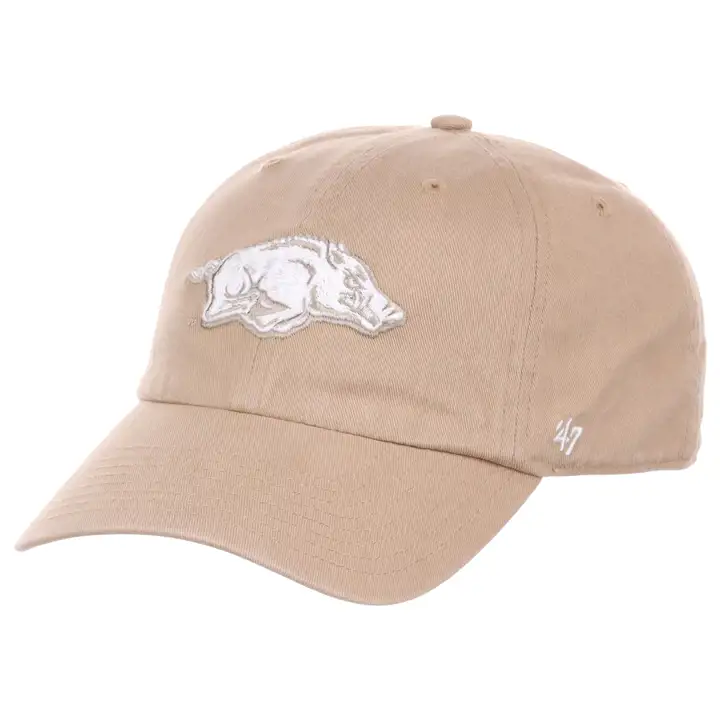 Casquette '47 Clean Up Kaki/Blanche des Arkansas Razorbacks de la NCAA