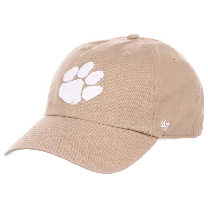 Casquette Clemson Tigers NCAA Khaki/White '47 Clean Up