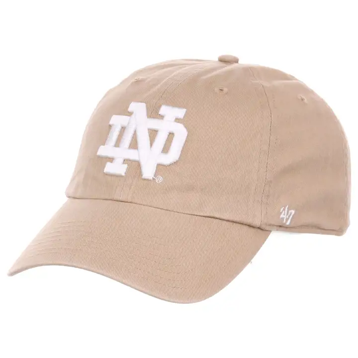 Casquette Notre Dame Fighting Irish NCAA Kaki/Blanc '47 Clean Up