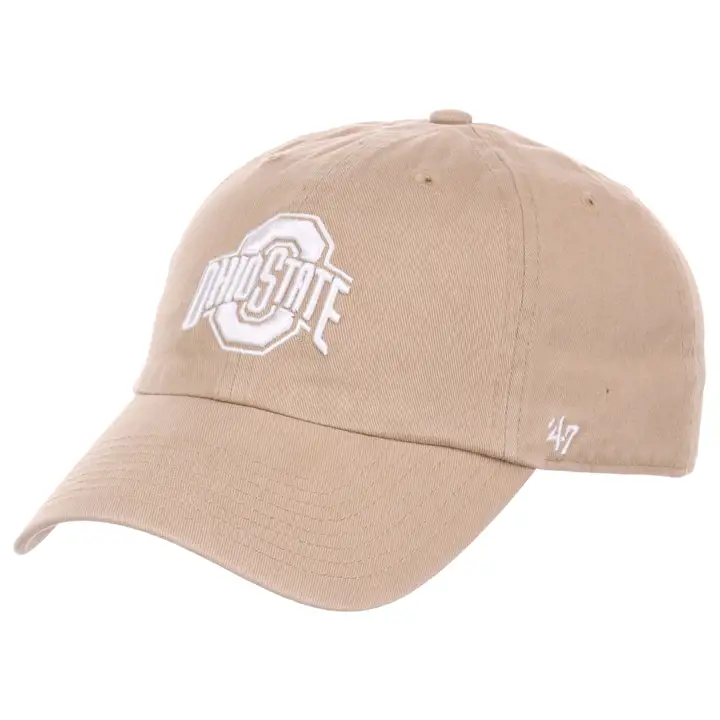 Casquette '47 Clean Up Ohio State Buckeyes NCAA Kaki/Blanc