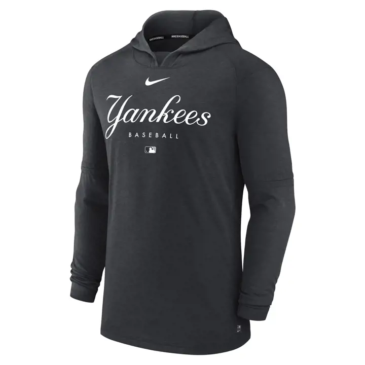 New York Yankees MLB AC EW Hooded LS Top BLEU MARINE