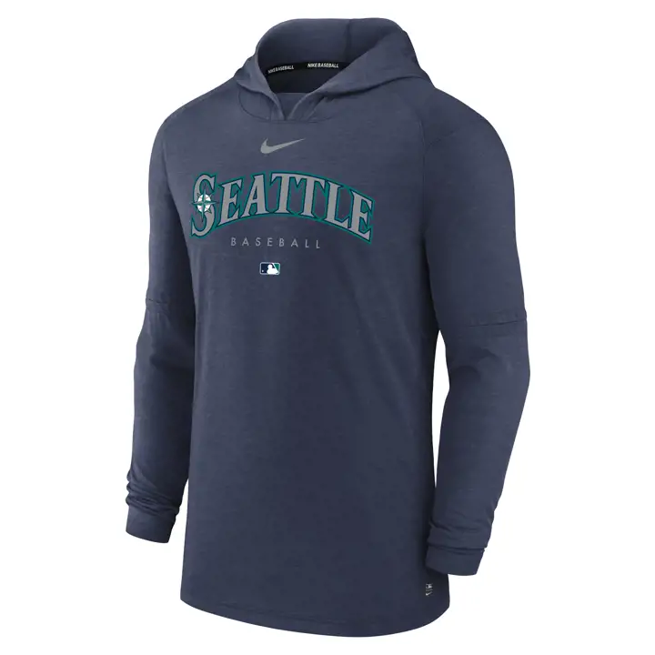 Haut à capuche MLB Seattle Mariners AC EW, manches longues, bleu marine