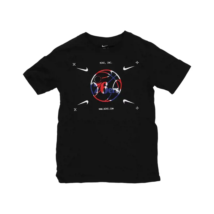 T-shirt essentiel à logo Philadelphia 76ers NBA pour jeune - Noir