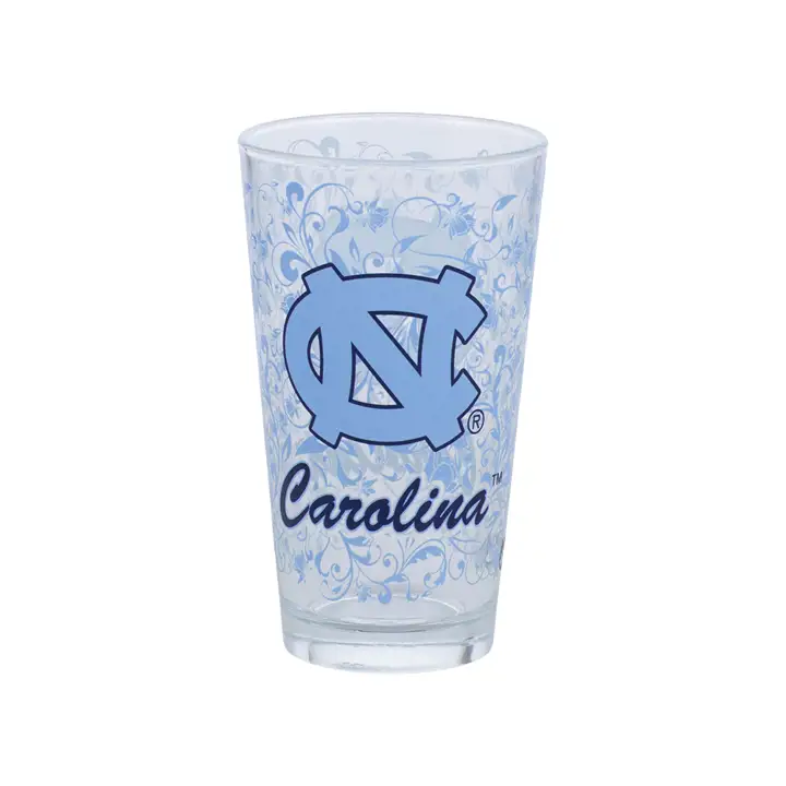 Verre mélangeur North Carolina Tar Heels 16 oz à motif floral