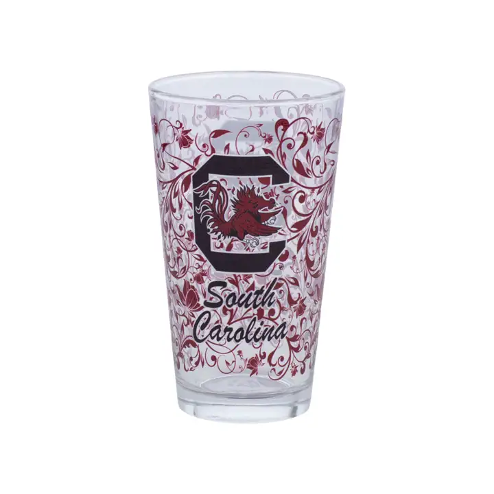 Verre mélangeur fleuri de 16 oz des South Carolina Gamecocks