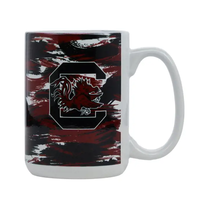 Tasse blanche brossée de 443 ml (15 oz) South Carolina Gamecocks