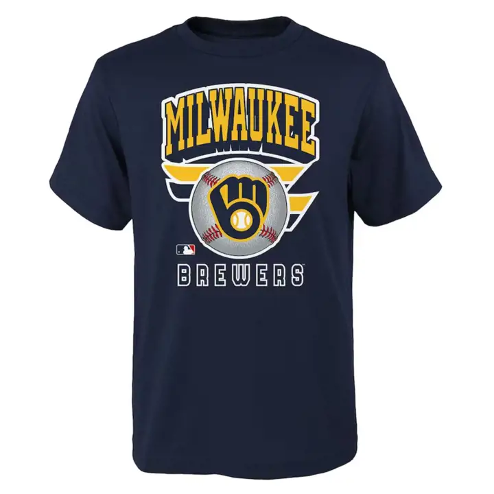 T-shirt Ninety-Seven 23 bleu marine MLB Milwaukee Brewers pour jeune