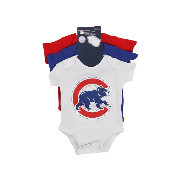 Ensemble de 3 articles pour nouveau-né Chicago Cubs MLB Joueur des ligues mineures, bleu