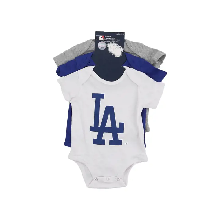 Ensemble de 3 articles pour nouveau-né Los Angeles Dodgers MLB Joueur de ligue mineure