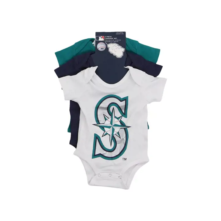 Ensemble de 3 combinaisons Seattle Mariners MLB pour nouveau-né, joueur de ligue mineure, marine