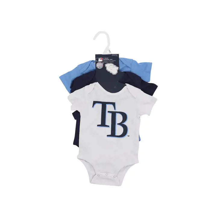 Ensemble de 3 pièces Tampa Bay Rays MLB pour nouveau-né, joueur de ligue mineure, marine