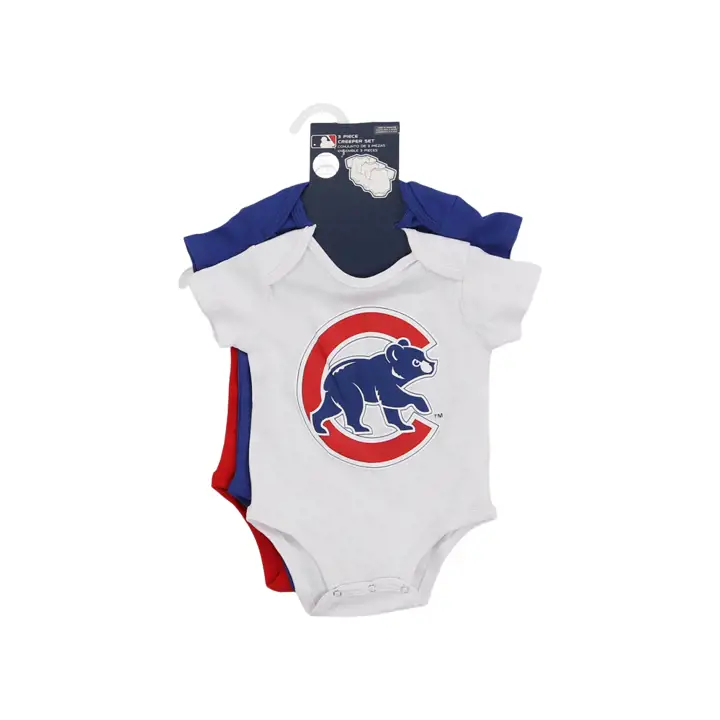 Ensemble de 3 grenouillères « Minor League Player » des Cubs de Chicago pour bébé (MLB) – bleu