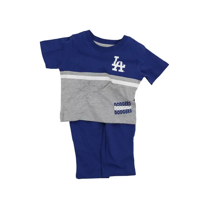 Ensemble t-shirt et pantalon Los Angeles Dodgers MLB pour bébé, motif Batter Box, bleu