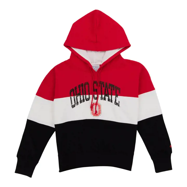 Sweat à capuche Colorblock Superfan Femme NCAA OH Buckeyes 22 rouge/blanc
