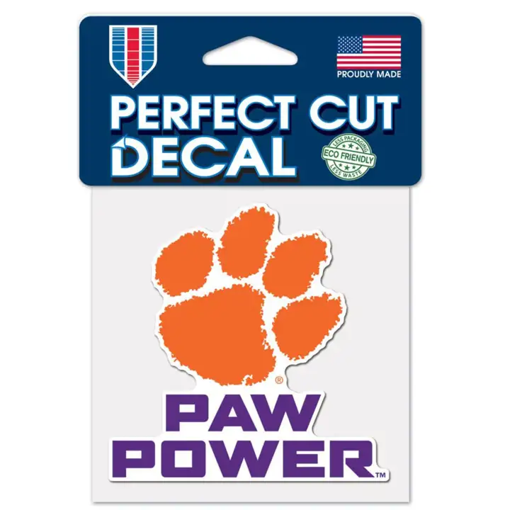 Décalcomanie découpée Clemson Tigers 4x4 - Couleur ast