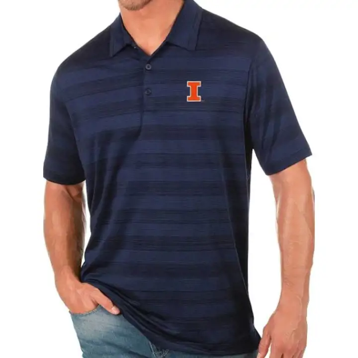Illinois Fighting Illini NCAA Compass Polo Navy