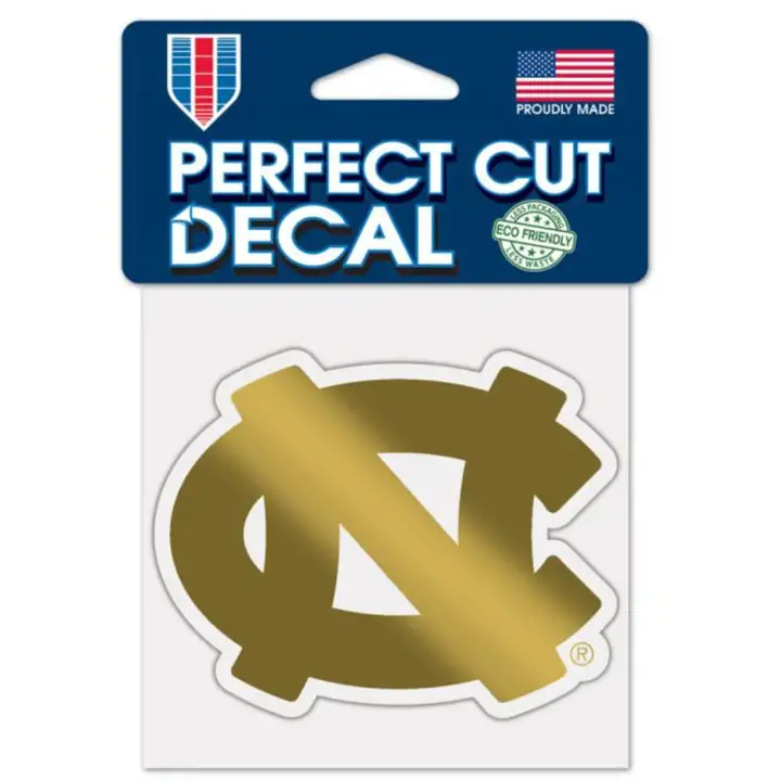 Autocollant découpé North Carolina Tar Heels 4x4 - Or